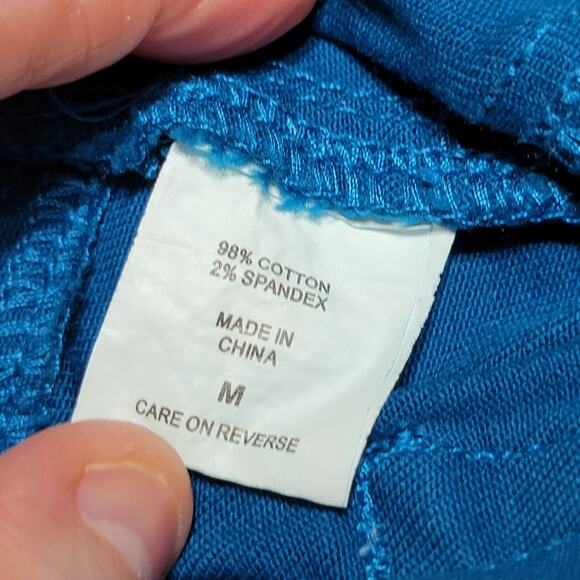 NY&C High-Waist Pull-On Blue Leggings w/ Faux Front Pockets - Size Medium - Picture 6 of 6